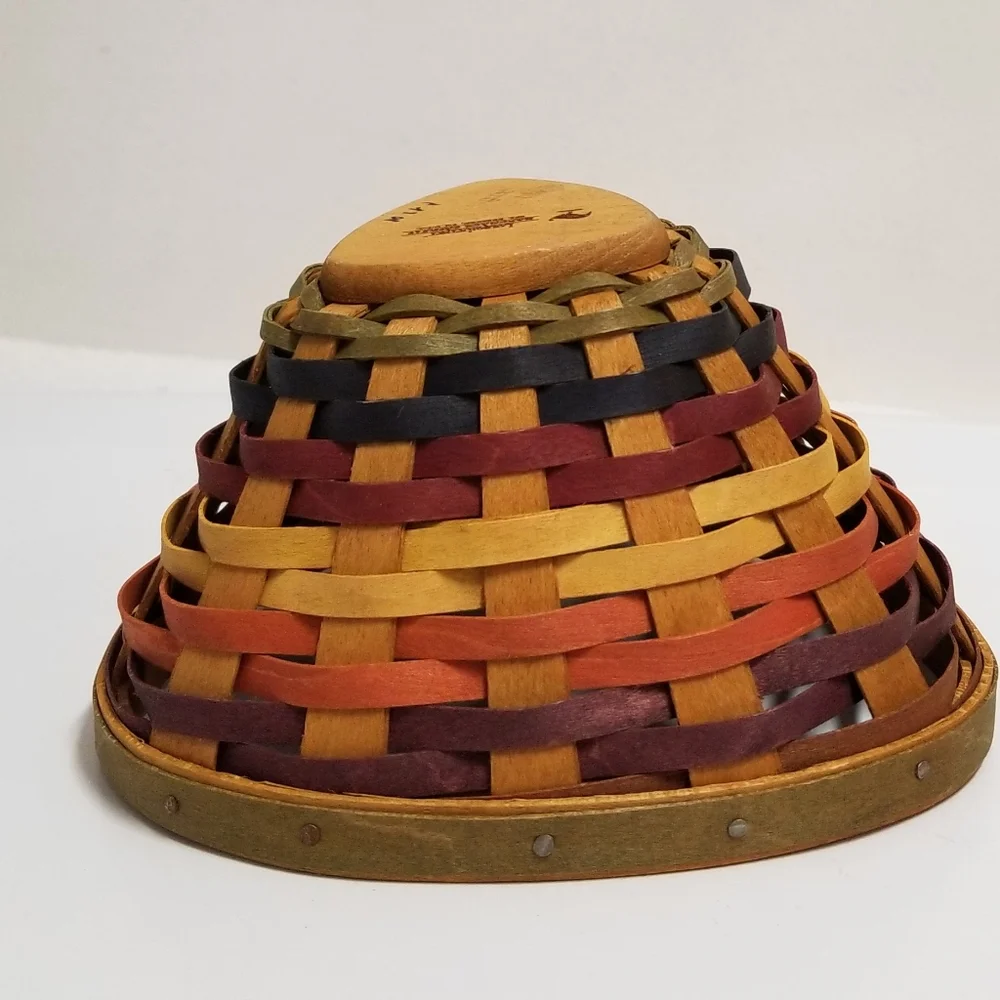 Longaberger Small Basket Set 3pc Brown & Multi Color